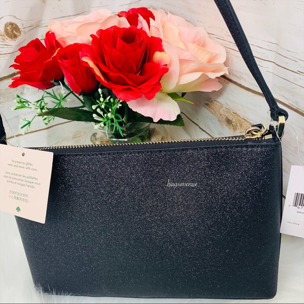 Kate spade joeley glitter black crossbody small - Picture 3 of 6
